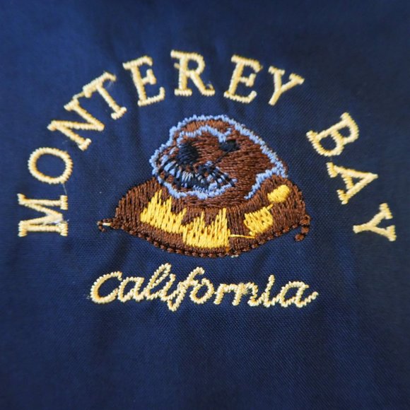 Sea Otter Monterey Bay California Reversible Nylon Fleece Jacket Hood Souvenir - Picture 7 of 10